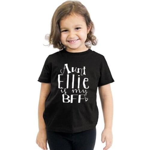 Aunt Ellie Is My BFF Funny Printing Children Tshirt Short Sleeves Loose Casual Kids Boy Girl Cute T Shirt Tops