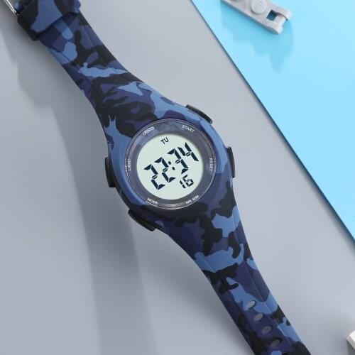 OHSEN Kids Sport Watches 50M Waterproof Blue Silicone Electronic Wristwatch Stopwatch Children Digital Watch For Girl Boy Clock