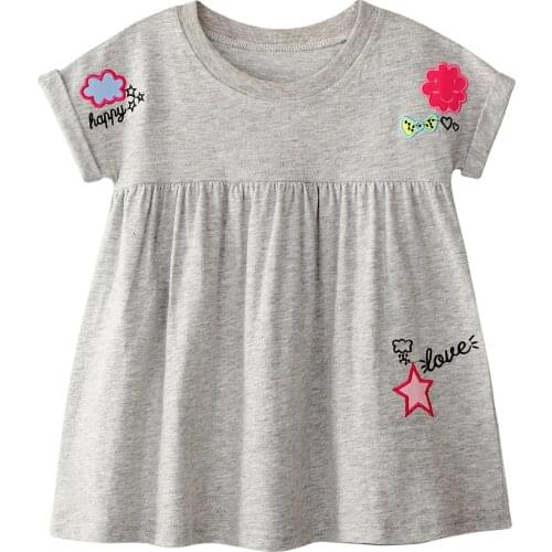 Summer New Products European And American Style Short-sleeved Childrens Dress Cotton Girls Hot Cartoon Cute Princess Dresses