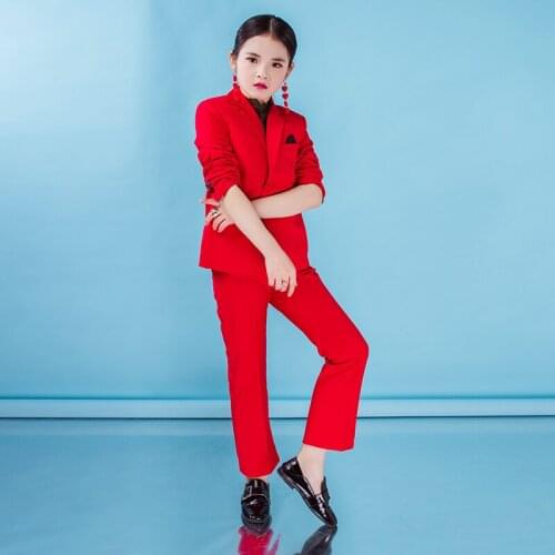 Jazz Costumes for Girls Fashion Long Sleeved Hip Hop Street Dance Clothes Kids Jazz Dancing Stage Show Outfit for Girls XS1127