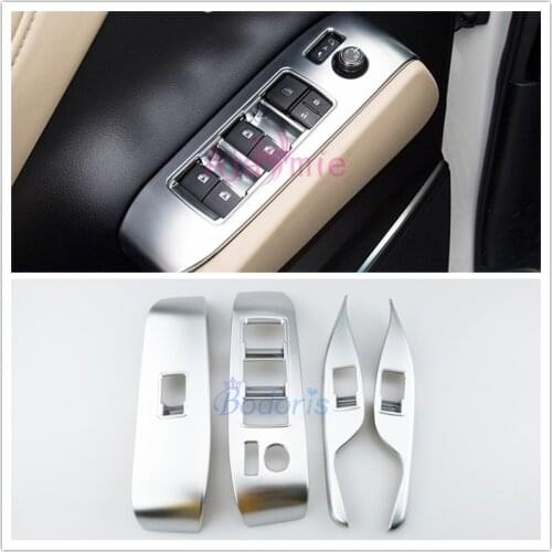 Chrome Car Styling Interior Window Glass Switch Button Overlay Panel 2016-2019 For Toyota Alphard VELLFIRE 30 Accessories