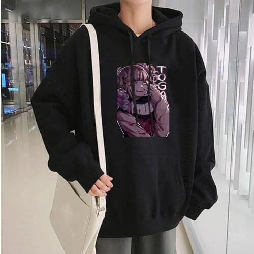 My Hero Academia Himiko Toga Anime Kawaii Hoodies Streetwear Men Warm Oversized Pullover SweatshirtManle Daily Casual Hoodies