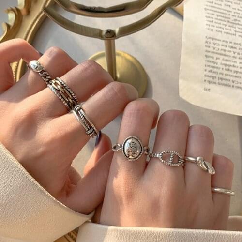 Letter Rings For Women Teen Girls Open Adjustable Geometric Irregular Fashion Punk Design Hot Jewelry Accessories Gift BOYULIGE