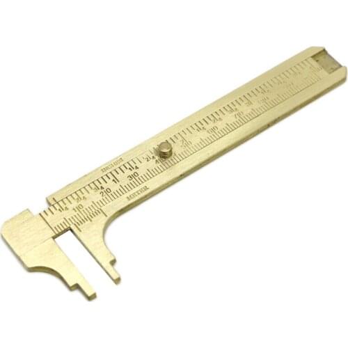 100mm Metal Double Scale Brass Gauge Vernier Caliper Ruler Pocket Measuring Tool