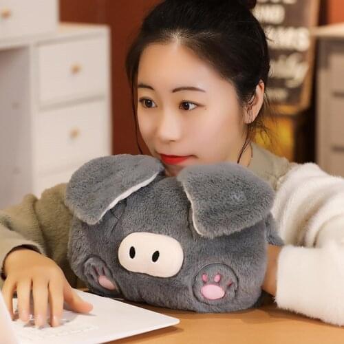 25-30cm Squishy Pig Stuffed Doll Lying Plush Cat Toy Animal Soft Plushie Hand Warmer Pillow Blanket Kids Baby Comforting Gift