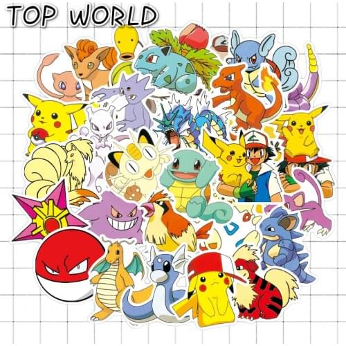 10/50Pcs/set Pokémon Graffiti Cartoon Anime Pikachu Kawaii Sticker Cute Luggage For Fashion Laptop Decals Suitcase Skateboard