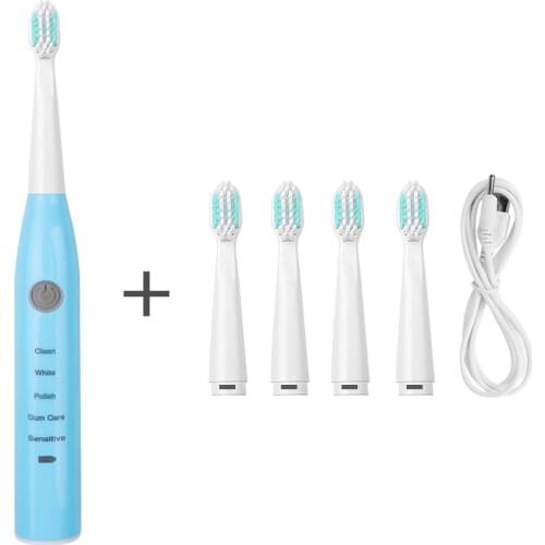 New Electric Toothbrush Ultrasonic Vibration Waterproof Rechargeable Oral Hygiene ToothBrush Heads Whitening Healthy #426