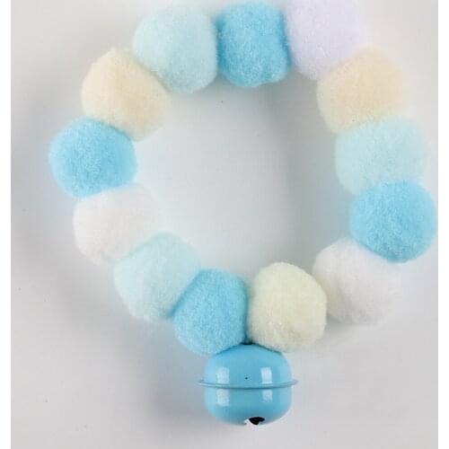 Pet Collar Cute Pompom Collar Soft Dog Necklace Collar Big Bell Pendant Collar Cat Colorful Pompom Collar Necklace Legendog