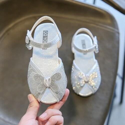 1 2 3 4 5 6 Year Toddler Fashion Rhinestone Bow Princess Summer Sport Little Girl Beach Sandals 2021 For Kids Baby Children Shoe