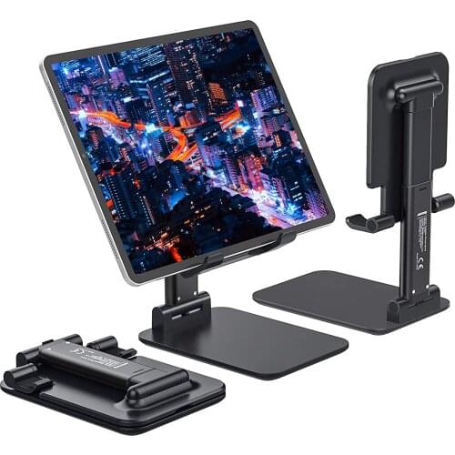 Tablet Stand Universal Desktop Holder for iPad Pro 12.9 Mobile Phone Kindle E-book Stand Tabletop Stable Adjustable Folding