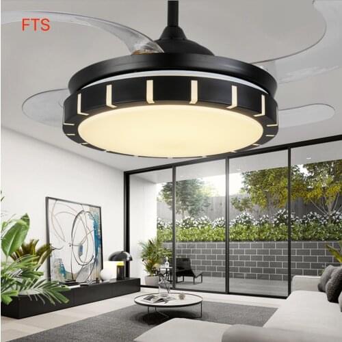 Ceiling fan light household integrated living room dining room bedroom Bluetooth music invisible fan chandelier