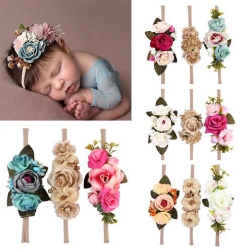3Pcs/lot 2019 New Childrens flower headband hollow multicolor accessories gum for hair hair band girls headbands Princess Gilrl
