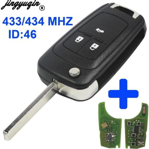 Jingyuqin 433MHz ID46 Chip Car Remote Key Suit for Chevrolet Malibu Cruze Aveo Spark Orlando HU100 Blade 3 Button Keyless Fob