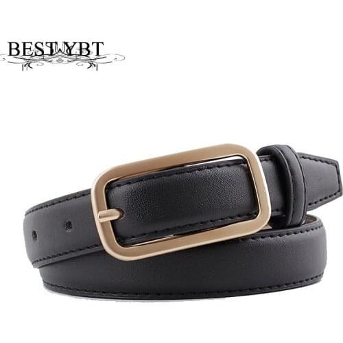 Best YBT Imitation Leather Womens Belt Alloy Square Pin Buckle Belt Simple Decoration Retro Fashion Belts For Jeans