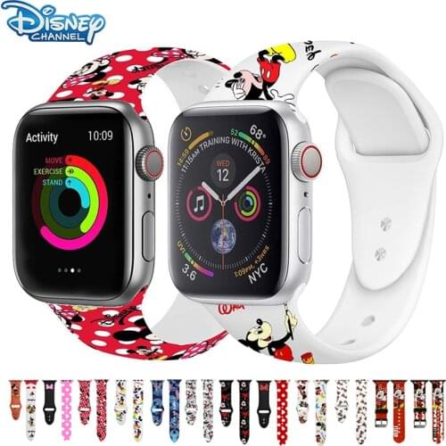 Disney Mickey Minnie Apple Watch Band for iWatch Strap 4 5 Silicone 44mm 42mm for Watch Series 3 Band Bracelet 1 2 3 40mm 38mm