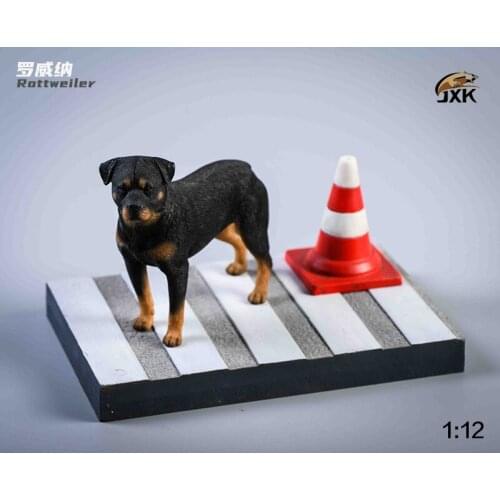 Per-sale 2021Q2 1/12 JXK042 Rottweiler Dog Model Animal Model Delivery Platform for Collection Toys Gift Deluxe Edition