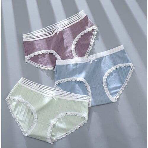 Sexy lace panties women cotton underwear briefs set ladies underpants girls knickers Intimates lingerie dropshipping 3 pcs/lot