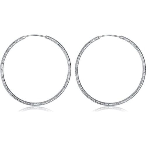 BABYLLNT 925 Silver Round Hoop Earrings For Women Wedding Engagement Party Fashion Charm Jewelry Gift Wholesale
