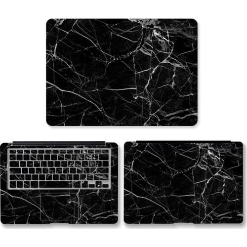 Three sides Marble Grain Decal Laptop Sticker For MacBook Pro Retina 2018 Air 13 15 12 11 inch keyboard Protective Cover Sticker