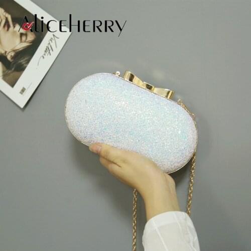 Evening Clutch Bags Butterfly Lock With Chain Shoulder Bag Womens Handbags Ellipse Wallets For Wedding Party