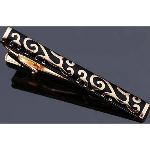 High-end brand tie clip mens wedding dress accessories golden retro pattern tie clip classic design style