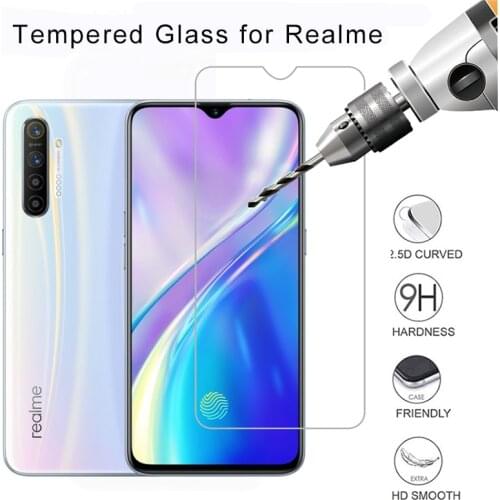 2PC Tempered Glass For Realme X2Pro Screen Protector on vidrio templado OPPO Realme X3 C1 C2 Q U1 XT Protective Glass Case Vetro