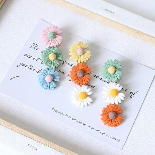 1pc Girls Pretty Lovely Daisy Flower Hair Clips Barrettes Mix Colorful Resin Floral Hairpins Holiday Hair Accessories As Gift