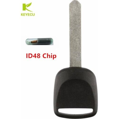 KEYECU 20PCS X Replacement Transponder Key Fob With Glass ID48 Chip for Honda Accord FRV S2000 Uncut HON66 Blade