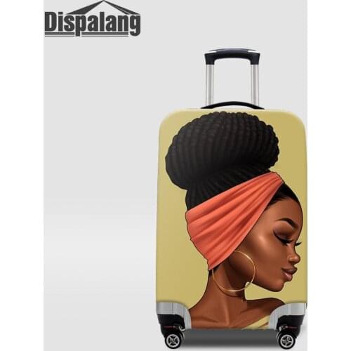 Cute Afro Girl Pattern Thickened Luggage Protective Cover Elastic 18-32 inch Anti-dust Travel Trolley Case Cover Suitcase Cover