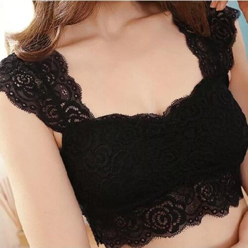 Sexy Womens Sleeveless Lace Tank Tops Bustier Bra Crop top Bralette Cami Tank Tops