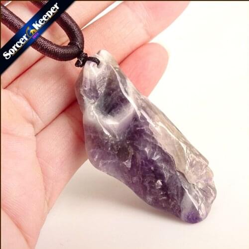 Womens Collares Gem Natural Amethysts Stone Pendant Necklace Quartz Purple Crystal Jewelry Loves Gift For Girlfriend AA817