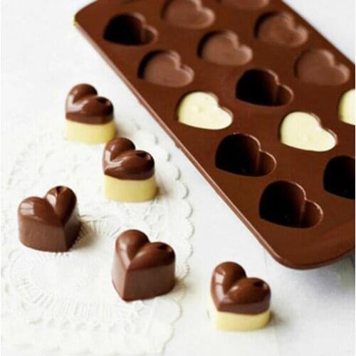 1PC Silicone Chocolate Mold Love Heart Shaped Non-Stick Fondant Cake Candy Decoration Mould Kitchen Baking Trays Bakeware Tools