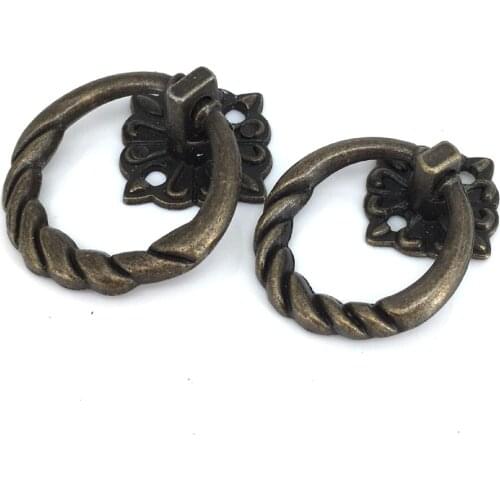 10 Pieces Antique Cabinet Drawer Dresser Cupboard Bin Pull Handle Drop Ring Knob