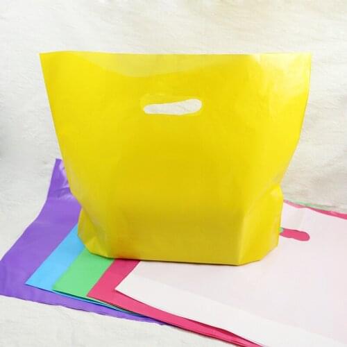10pcs Small large plastic bags with handle custom gift bags Plastic Shopping Bags with Handle promotion Packing Bag