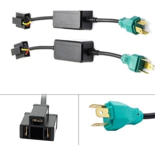 2pcs H4 Wiring Anti Flicker Harness Error Free Decoders Fit 7 Inch H4 LED Car Headlight For Jeep Wrangler JK Accessories