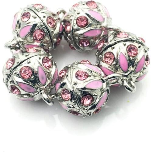 Lot 5pcs 13mm Pink Magnet Buckle Necklace Bracelet Connection Body Jewelry Accessories