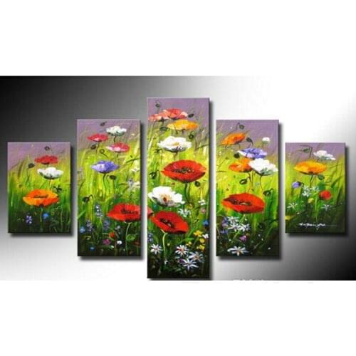 5d diamond painting Red Purple Poppy Flower,5pcs,diamond embroidery full square diamond mosaic picture of rhinestones home decor