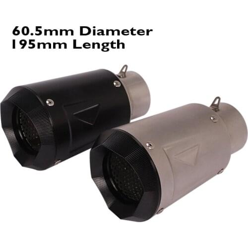 60.5mm Slip on Universal Motorcycle Exhaust Pipe Silencer Escape Muffler Tip for Dirt Bike ATV