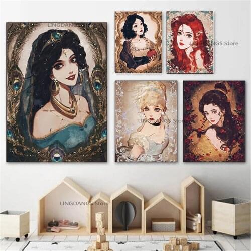 5d Diy Diamond Painting Disney Princess Beauty And The Beast Vintage Diamond Mosaic Embroidery Cross Stitch Kits Home Decor Gift