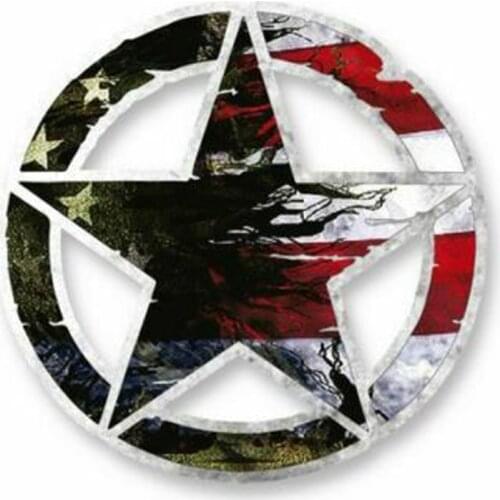USA Flag Army Star American Military Veteran Gift Heat Transfer Iron on Stickers for Cars, Motos, Laptops, Industry