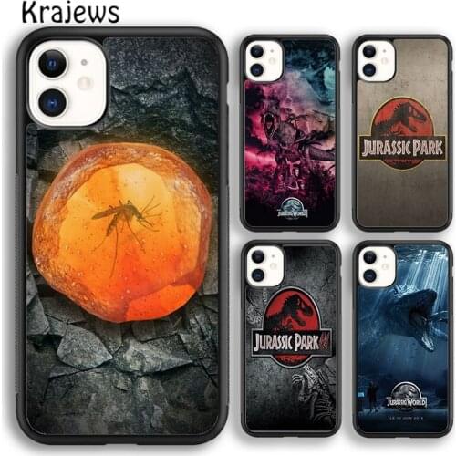 Krajews Coque Jurassic Park Capa plate Phone Case Cover For iPhone 6s 7 8 plus X XR XS 11 12 pro max Samsung Galaxy S8 S9 S10