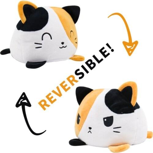 Reversible Flip Rainbow Cat Unicorn Kawaii Cute Stuffed Doll Soft Animal Home Filling Toy Girl Partner Gift Plush Toy Plushie