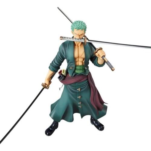 One Piece Roronoa Zoro Action Figure Luffy Firend 23cm PVC Three Pole Flow Model Statue Collection Toys Desktop Decoration Gift