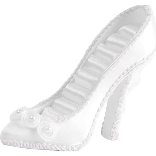 European Style High-Heels Shoe Shape Rings Display Stand Rings Organizer Jewelry Holder - White Wedding Shoes Model