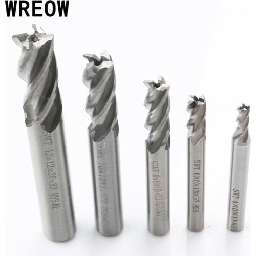 New 5pcs/Set 4 6 8 10 12 mm HSS Straight Shank 4Flute Milling Cutter Metal Drill End Mill Router Drill Bit Cutter Tool For steel