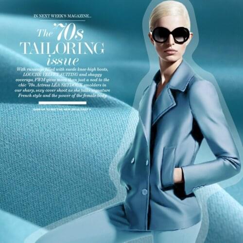 Blue Ladder Card Slope Temperament Fresh Water Blue Elastic Light Sense Cotton Twill Fabric Thick Comfortable Edition