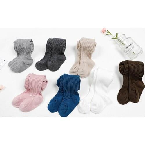 New Children Pantyhose Two Needles Plain Girl Bottom Baby White Toddler Children Vertical stripes tights 90-120CM tights