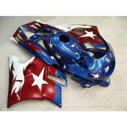 Bodywork for CBR600 F2 1991 CBR600 F2 Abs Fairing 1991 CBR600 F2 Fairing Kits 1991 - 1994 Blue White Red Flag