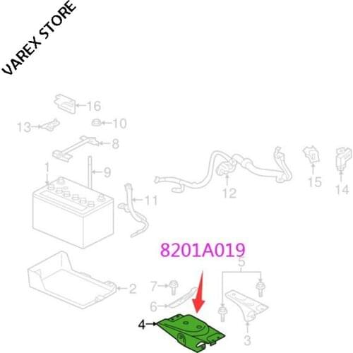 Battery base bracket for Mitsubishi Outlander OEM: 8201A019