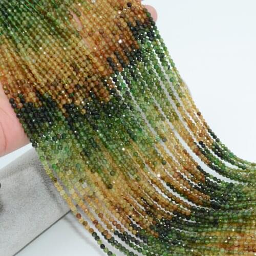 Natural Yellow-Green Tourmaline Faceted Round Beads 3.5-3.7mm - Selected Color